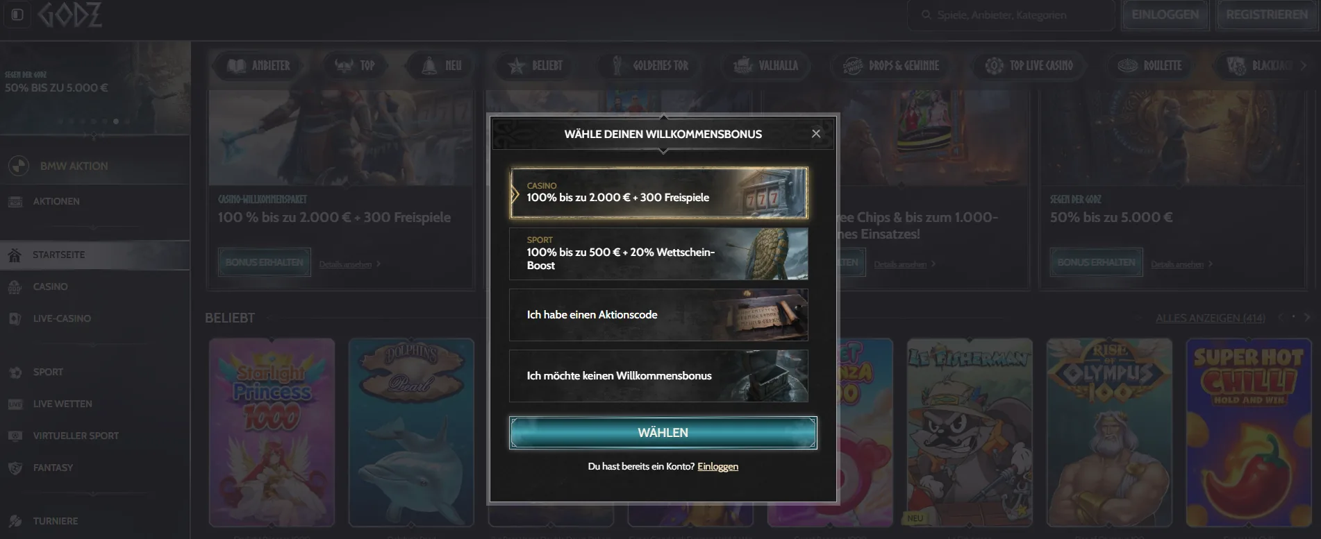 Godz Casino Aktionen